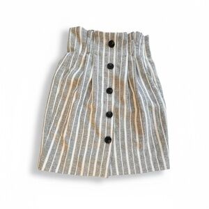 H&M Gray Striped Pencil Skirt with Buttons